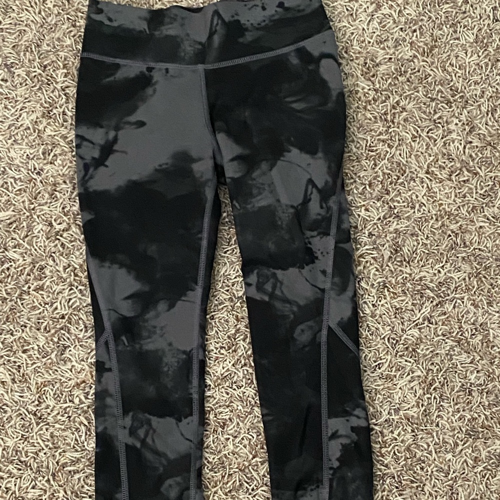 all in motion black and grey exercise leggings, size 7/8 girls,